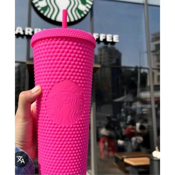 Starbucks Summer 21 Hot Pink Diamond Studded 24 oz Tumbler –Limited Edition, NWT - Picture 1 of 9